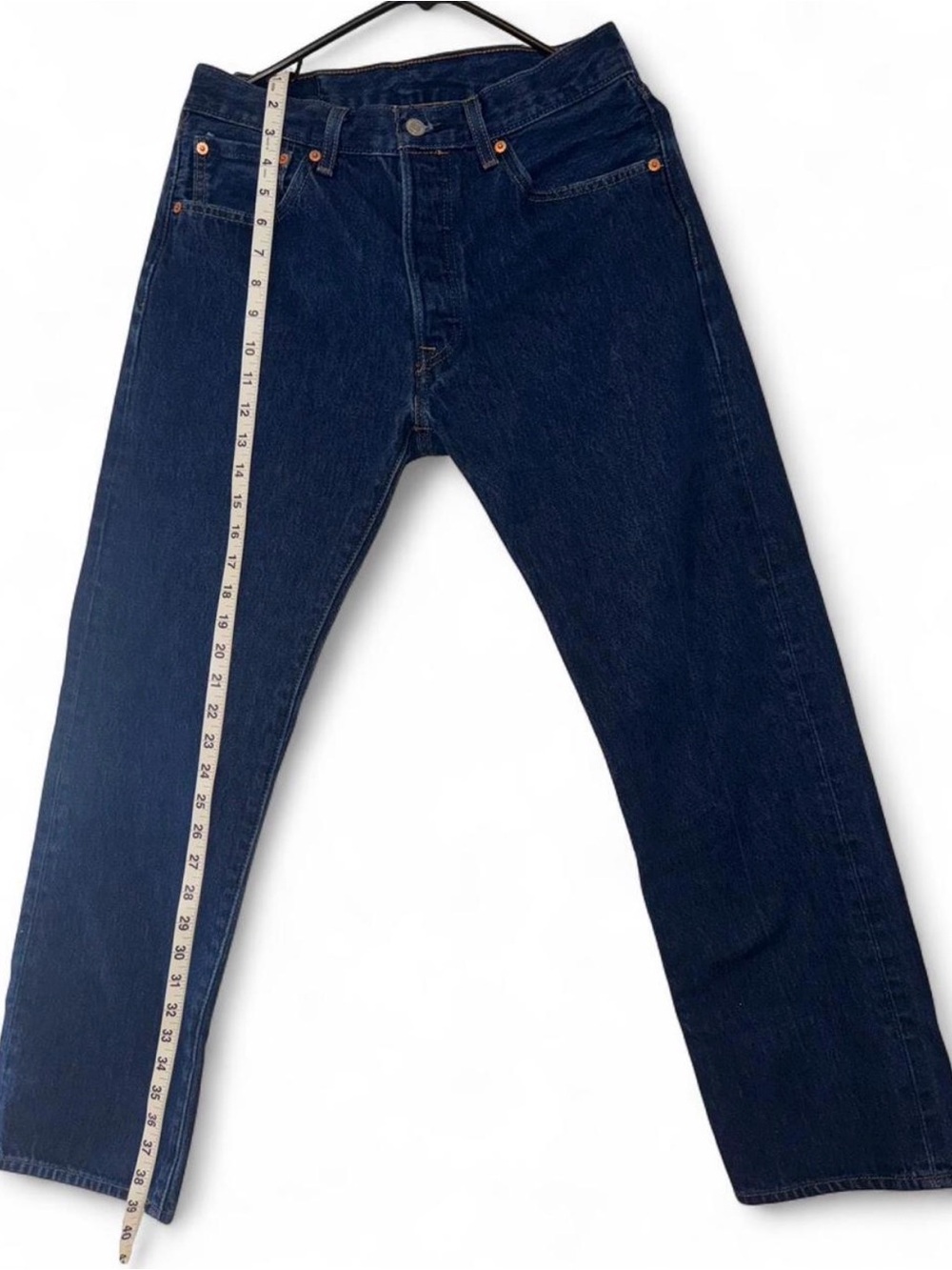 Levi's 501 Men’s Dark Blue Jeans with Tan Patch.
Size 32W 32L - Picture 4 of 9